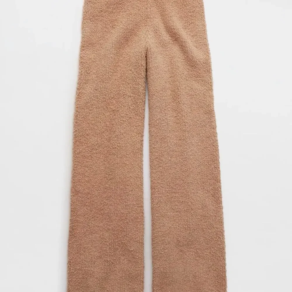 Aerie Marshmallow Wide Leg Pants - Tan Size Medium